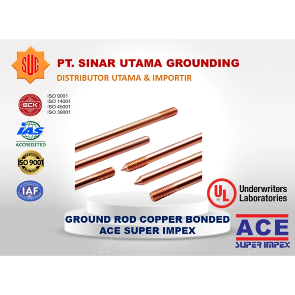 Ground Rod Copper Clad Steel 5/8 Inc x 1500mm ACE Super Impex